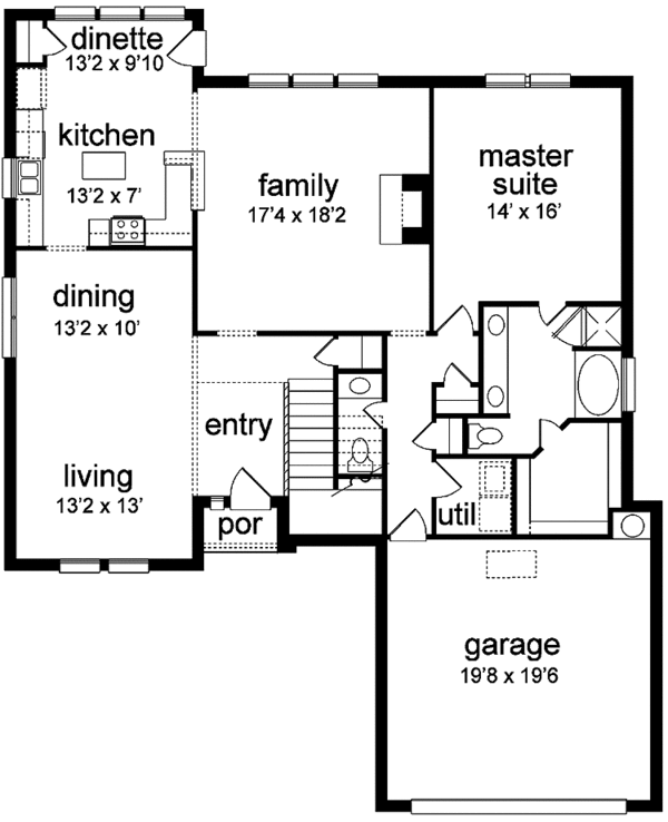 Home Plan - Traditional Floor Plan - Main Floor Plan #84-715