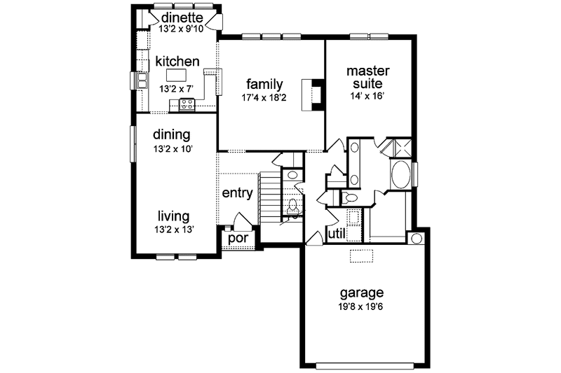 Dream House Plan - Floor Plan - Main Floor for Traditional House Plan #84-715 - 5 bed, 3.5 bath