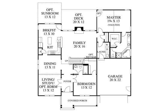 Floor Plan - Main Floor for Country House Plan #1053-75 - 2 bed, 2 bath