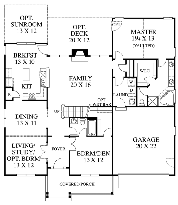 House Design - Country Floor Plan - Main Floor Plan #1053-75