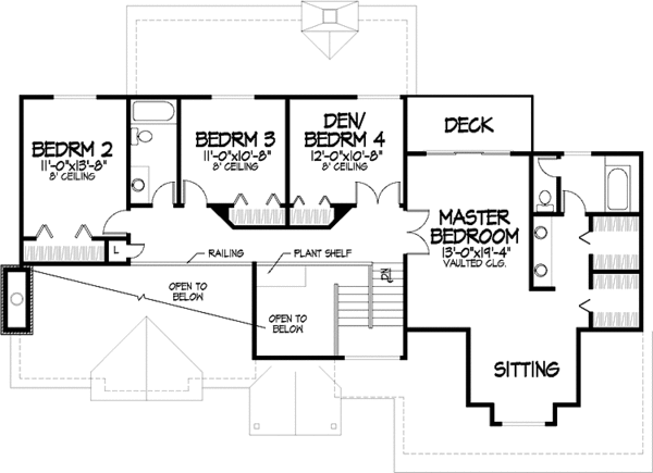 Home Plan - Contemporary Floor Plan - Upper Floor Plan #320-855