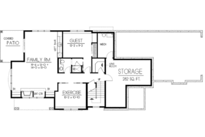 Floor Plan - Lower Floor for Beach House Plan #103-206 - 4 bed, 4.5 bath