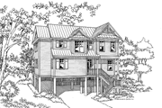 Craftsman Style House Plan - 3 Beds 3 Baths 1704 Sq/Ft Plan #929-419 Exterior 