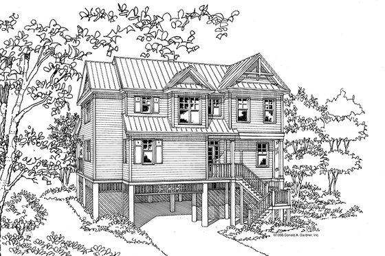 Exterior - Front Elevation 3 for Craftsman House Plan #929-419 - 3 bed, 3 bath