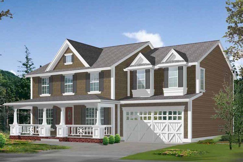 Architectural House Design - Exterior - Front Elevation 3 for Craftsman House Plan #132-370 - 4 bed, 3.5 bath