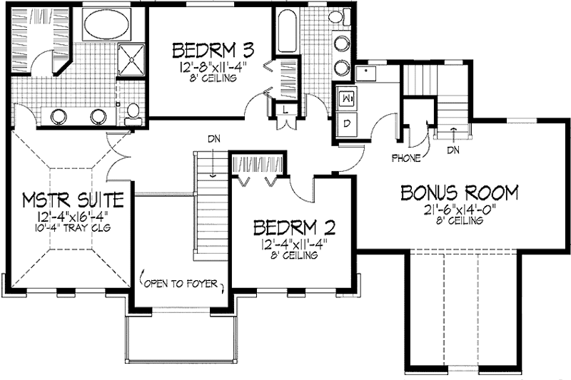Home Plan - Floor Plan - Upper Floor for Classical House Plan #51-950 - 3 bed, 2.5 bath