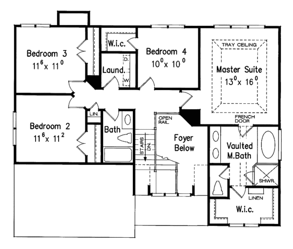 Dream House Plan - Country Floor Plan - Upper Floor Plan #927-667