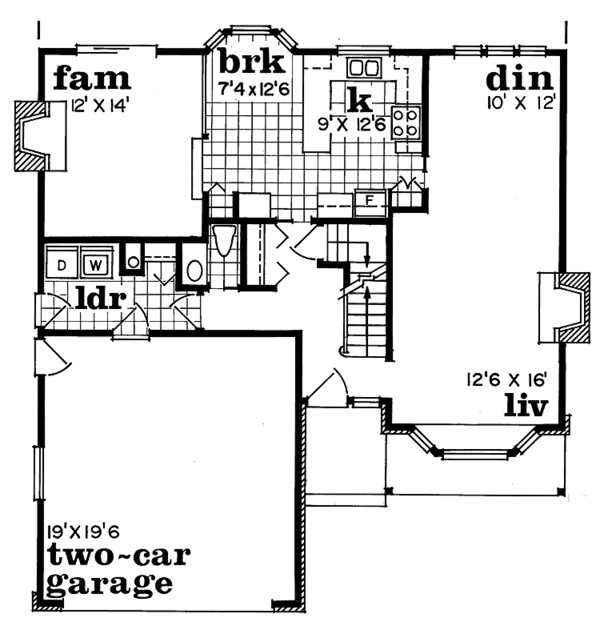 House Design - Tudor Floor Plan - Main Floor Plan #47-968