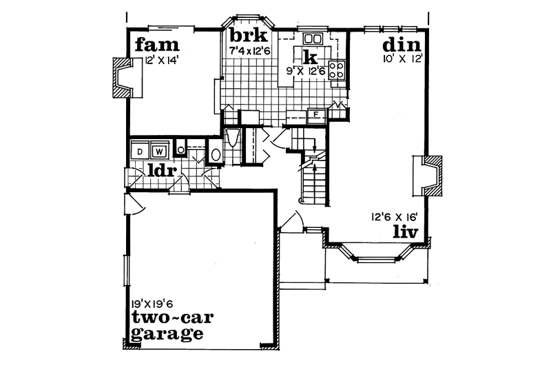 Home Plan - Floor Plan - Main Floor for Tudor House Plan #47-968 - 4 bed, 2.5 bath