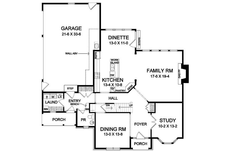 Home Plan - Floor Plan - Main Floor for Classical House Plan #328-428 - 4 bed, 3.5 bath