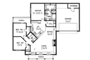 Southern Style House Plan - 3 Beds 2 Baths 1491 Sq/Ft Plan #15-105 