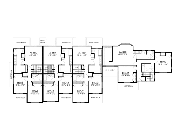 Traditional Floor Plan - Upper Floor Plan #1042-11