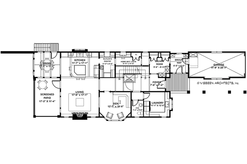 Architectural House Design - Floor Plan - Main Floor for Craftsman House Plan #928-282 - 2 bed, 2.5 bath