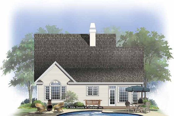 Exterior - Rear Elevation for Craftsman House Plan #929-821 - 3 bed, 3 bath