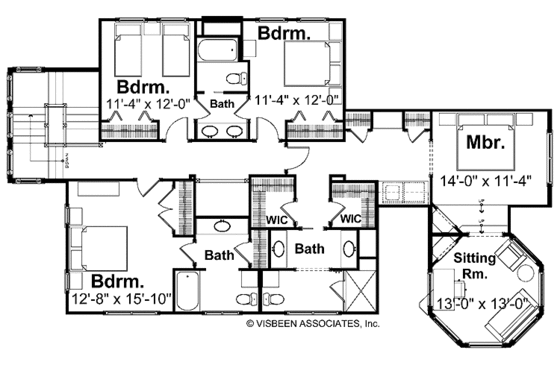 Floor Plan - Upper Floor for Victorian House Plan #928-35 - 4 bed, 4 bath