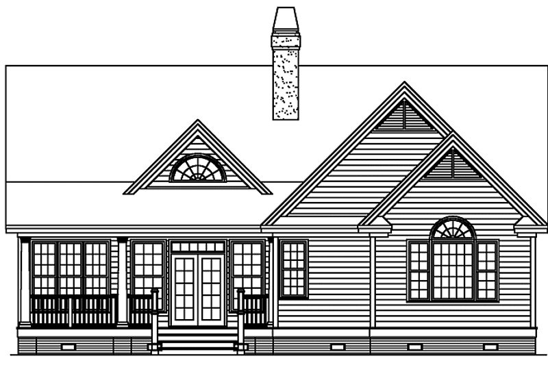 Architectural House Design - Exterior - Rear Elevation for Ranch House Plan #929-676 - 3 bed, 2 bath