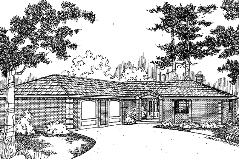 Home Plan - Exterior - Front Elevation 3 for Contemporary House Plan #60-728 - 3 bed, 3 bath