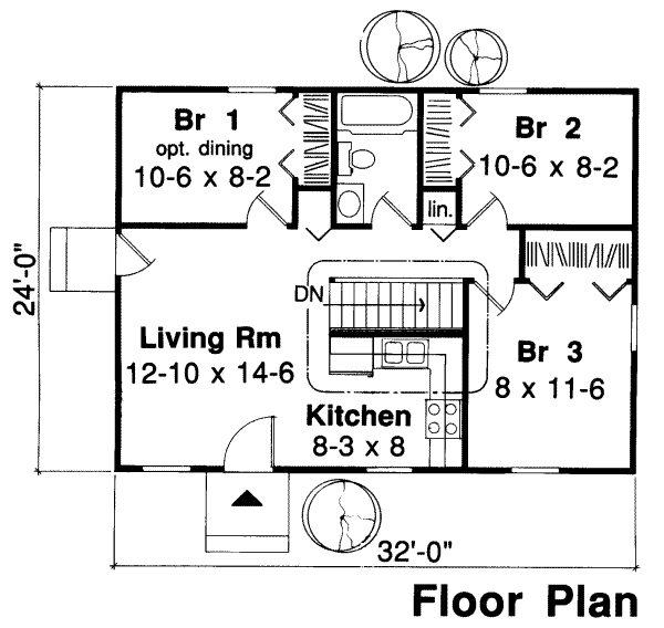 Cabin Floor Plan - Main Floor Plan #312-404