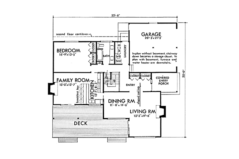 Home Plan - Floor Plan - Main Floor for Prairie House Plan #320-1305 - 4 bed, 3 bath