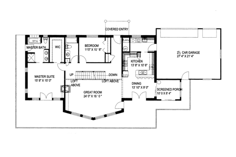 Dream House Plan - Floor Plan - Main Floor for Craftsman House Plan #117-843 - 4 bed, 3 bath