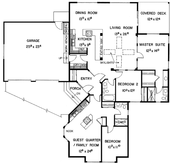 House Design - Contemporary Floor Plan - Main Floor Plan #60-698