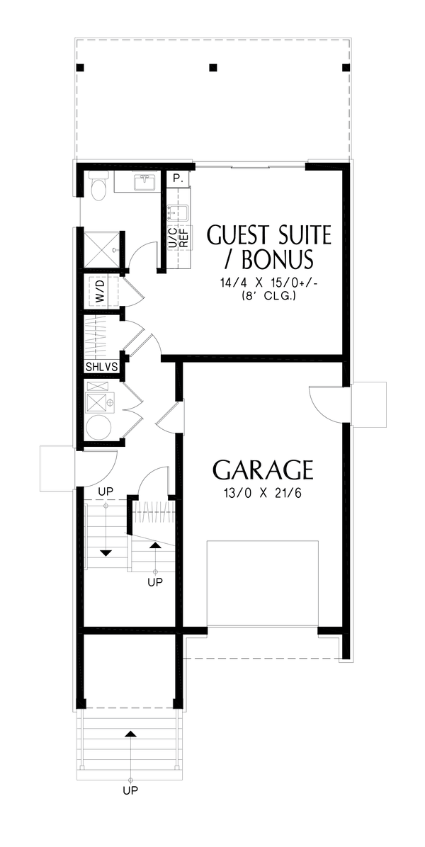 House Blueprint - Country Floor Plan - Lower Floor Plan #48-1134