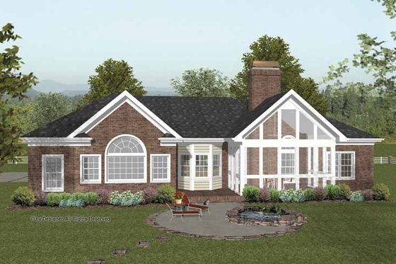 Exterior - Rear Elevation for Craftsman House Plan #56-682 - 3 bed, 2.5 bath