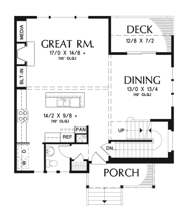 Architectural House Design - Craftsman Floor Plan - Main Floor Plan #48-911