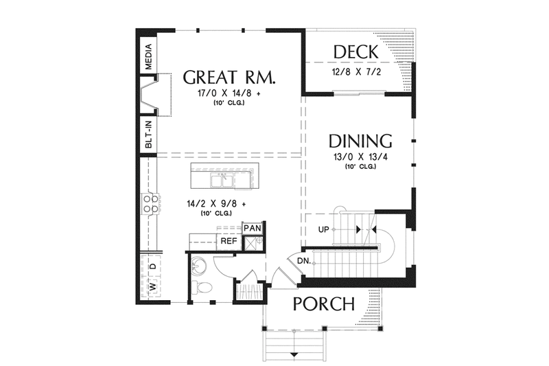 Home Plan - Floor Plan - Main Floor for Craftsman House Plan #48-911 - 4 bed, 3.5 bath