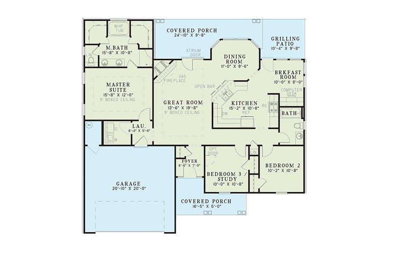 House Plan Design - Floor Plan - Main Floor for Traditional House Plan #17-3441 - 3 bed, 2 bath
