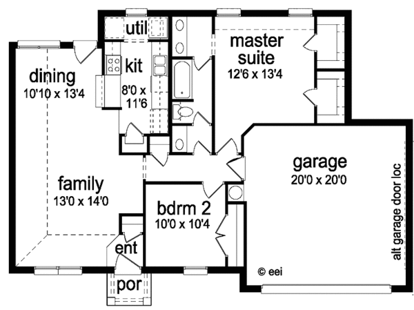 Architectural House Design - Traditional Floor Plan - Main Floor Plan #84-657