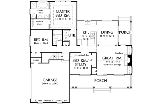 Floor Plan - Main Floor for Country House Plan #929-398 - 3 bed, 2 bath