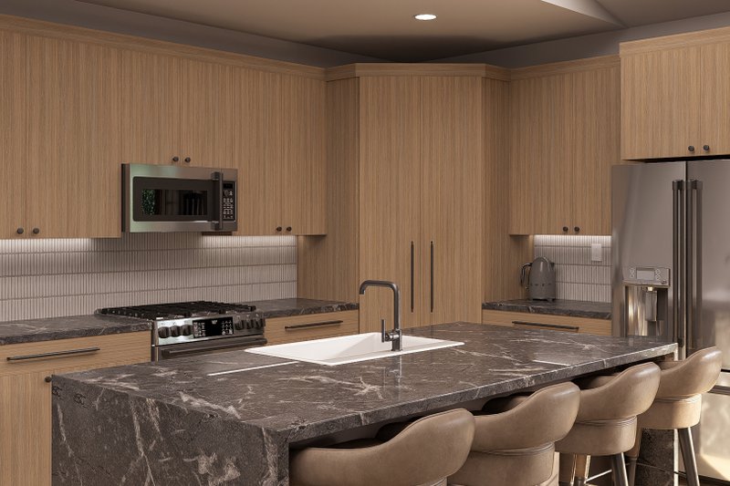Architectural House Design - Interior - Kitchen 1 for Barndominium House Plan #455-417 - 4 bed, 3.5 bath