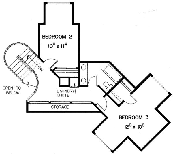 Architectural House Design - European Floor Plan - Upper Floor Plan #60-806
