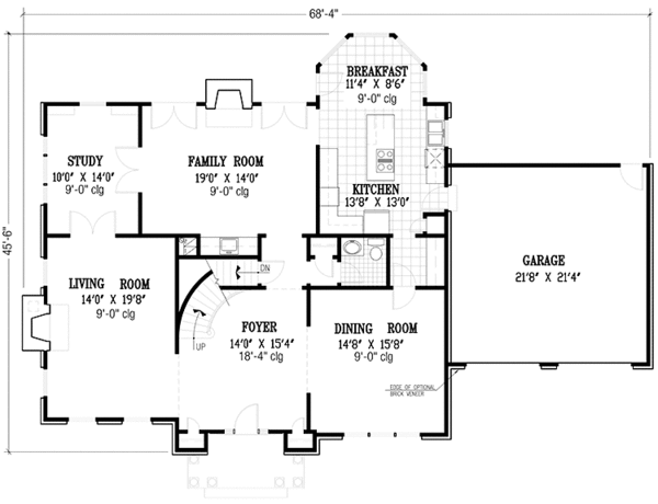 House Plan Design - Colonial Floor Plan - Main Floor Plan #953-56