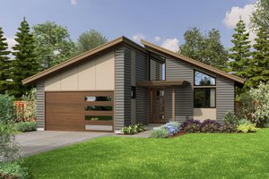 Contemporary Exterior - Front Elevation Plan #48-1057