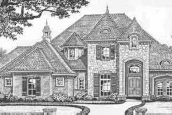 Exterior - Front Elevation for European House Plan #310-332 - 4 bed, 3.5 bath