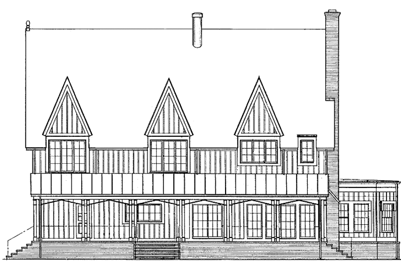 Home Plan - Exterior - Rear Elevation for Craftsman House Plan #72-975 - 4 bed, 3.5 bath