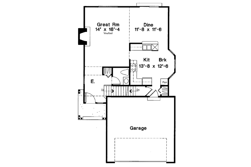 Dream House Plan - Floor Plan - Main Floor for Country House Plan #300-109 - 3 bed, 2.5 bath