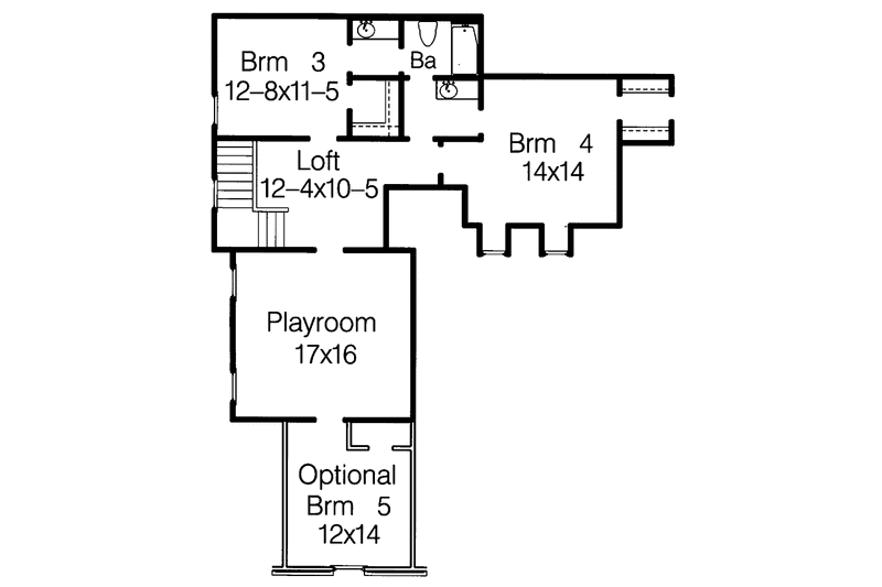 Home Plan - Floor Plan - Upper Floor for Country House Plan #15-386 - 4 bed, 3 bath