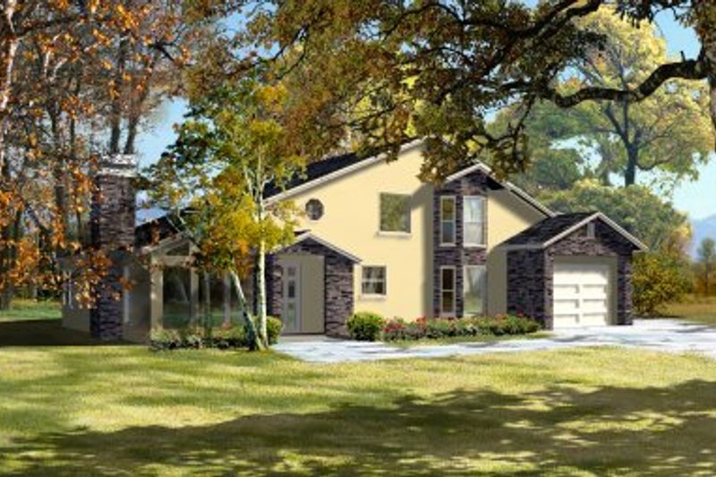 House Design - Adobe / Southwestern Exterior - Front Elevation Plan #1-448