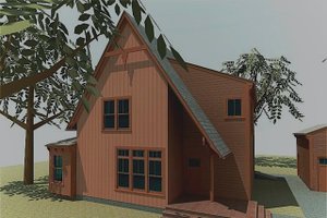Cabin Exterior - Front Elevation Plan #925-1