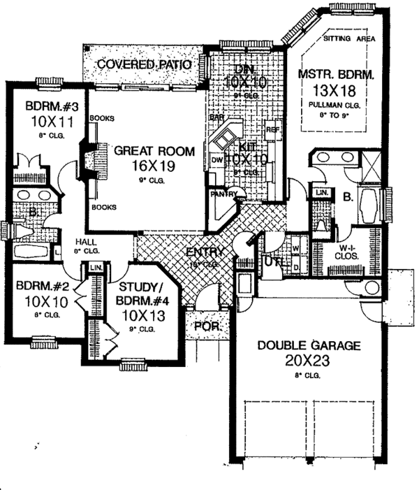 House Design - Country Floor Plan - Main Floor Plan #310-1226
