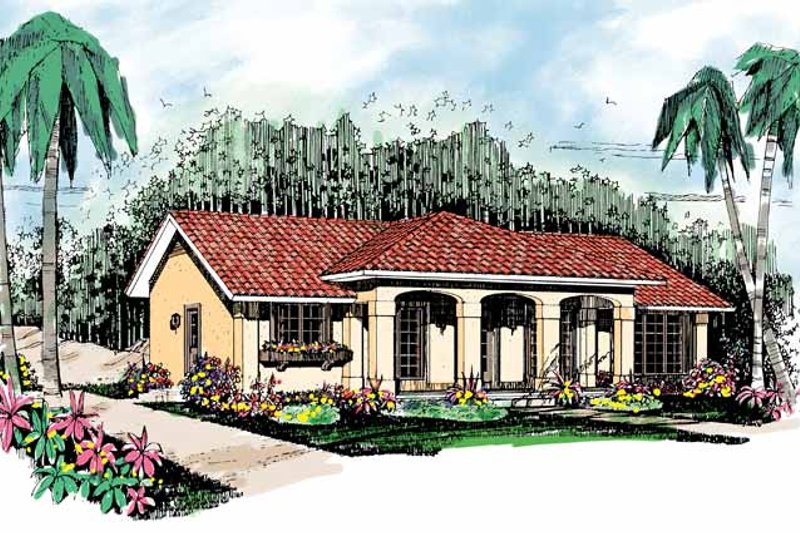 Home Plan - Mediterranean Exterior - Front Elevation Plan #72-880