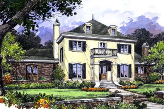 Exterior - Front Elevation for European House Plan #417-416 - 5 bed, 4.5 bath