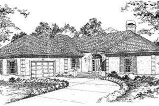 Exterior - Front Elevation for European House Plan #322-107 - 3 bed, 2.5 bath