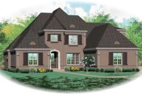 Exterior - Front Elevation for European House Plan #81-1325 - 5 bed, 4 bath