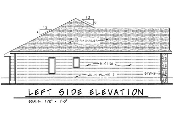 Exterior - Other Elevation for European House Plan #20-2059 - 3 bed, 2 bath