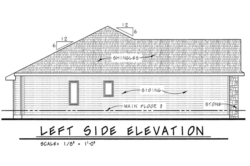 Architectural House Design - Exterior - Other Elevation for European House Plan #20-2059 - 3 bed, 2 bath