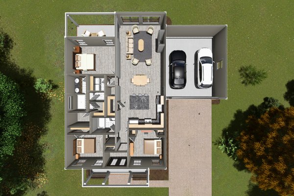 Cottage Floor Plan - Main Floor Plan #513-2198